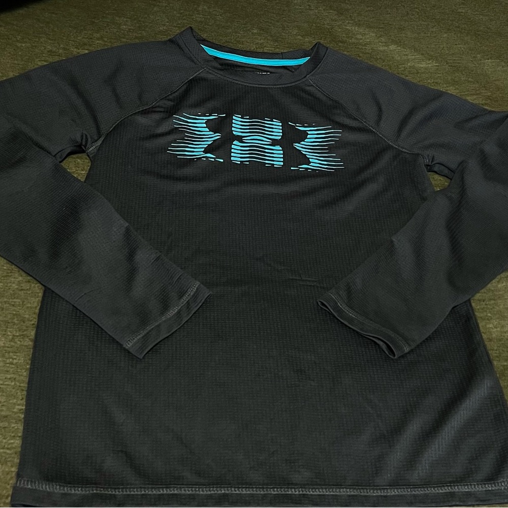 Under Armour Dark Gray Shirt with Blue Accents